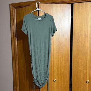 Destination Maternity Short Sleeve Midi Dress - Olive Green